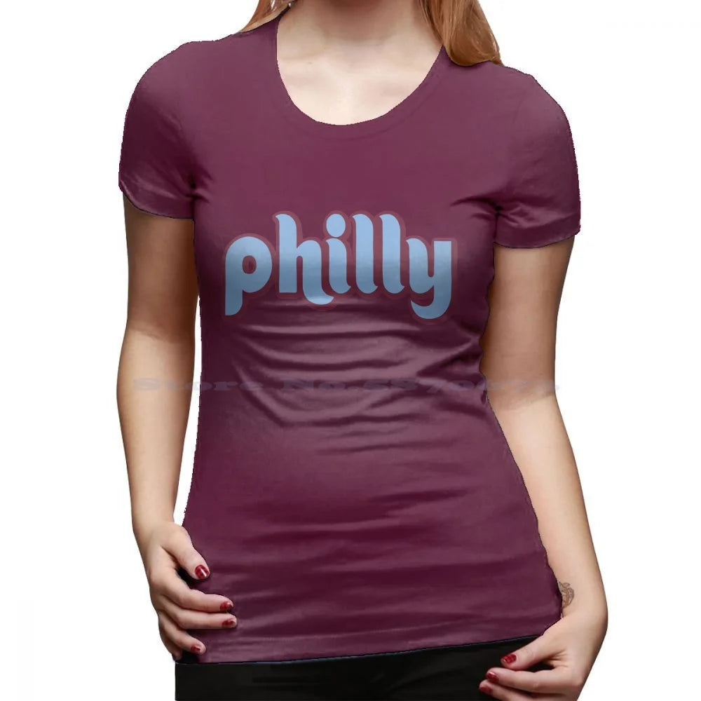 Philly Retro T Shirt 100% Cotton Tee Retro Philly Flyers Eagles History Die Hard Fans Philadelphia City Pennsylvania Blue