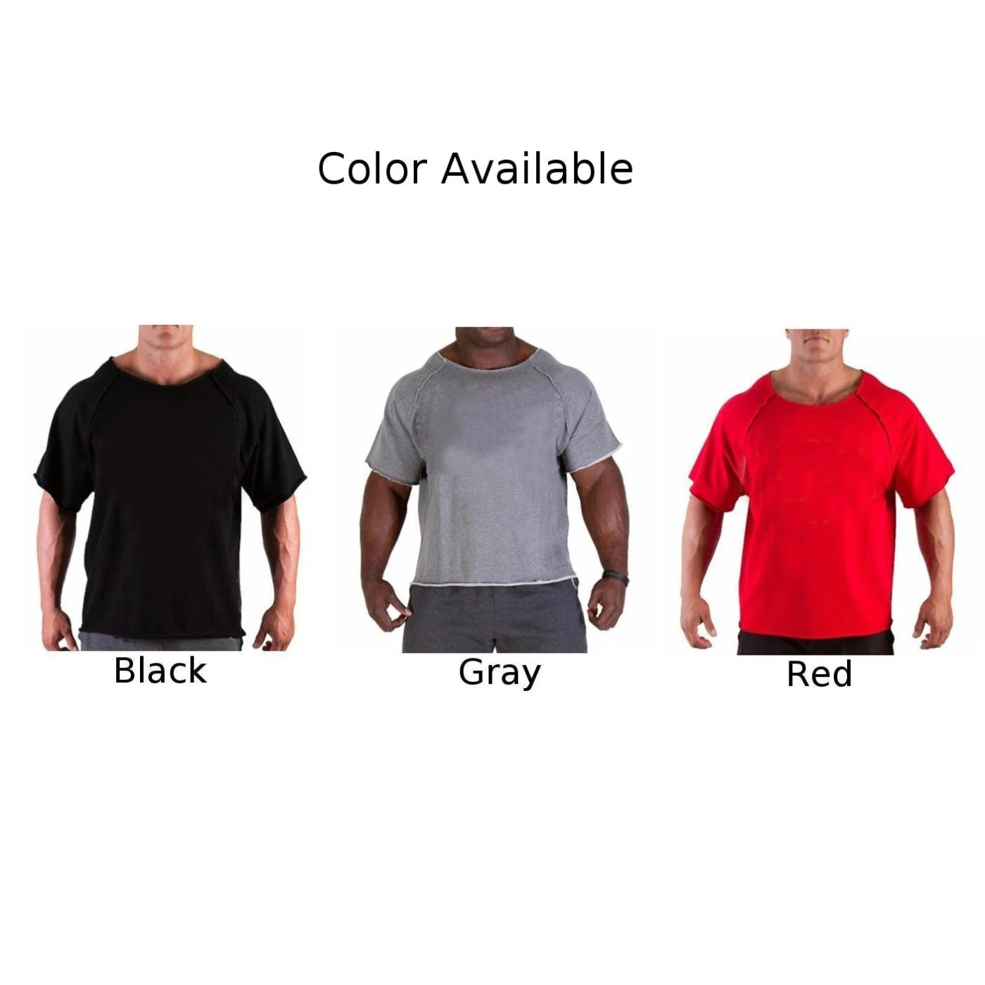 Men's Casual Batwing Rag Shirt Male O Neck Cotton Gym T-Shirt Fitness Gym Wear Breathable Bodybuilding Muscle Tee Tops New