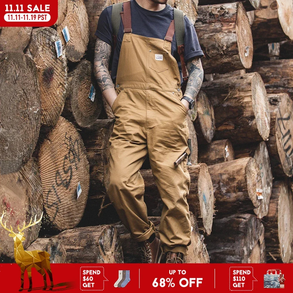 Vintage Jeans Overalls Mens Jumpsuit Cargo Work Pants Baggy Bib Contrast Stitch Denim Overalls Stitch Trousers