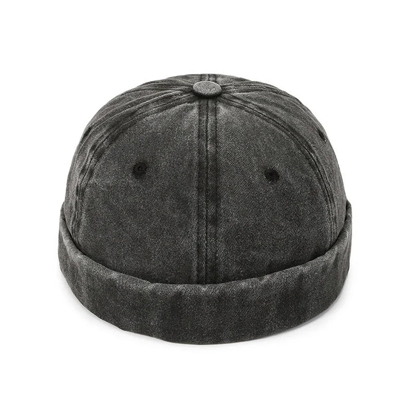 Fashion Denim Docker Cap Brimless Hat Solid Skullcap Solid Color Sailor Cap Beanie Hats Men Women Bucket Cap Adjustable Dad Hat