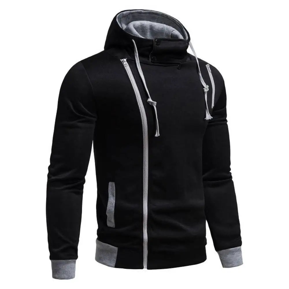 New Men Sweatshirts Jackets Korean Style Daily Casual Sportwear Simple Side Zipper Hooded Tracksuits Youth Hoodies Outerwear
