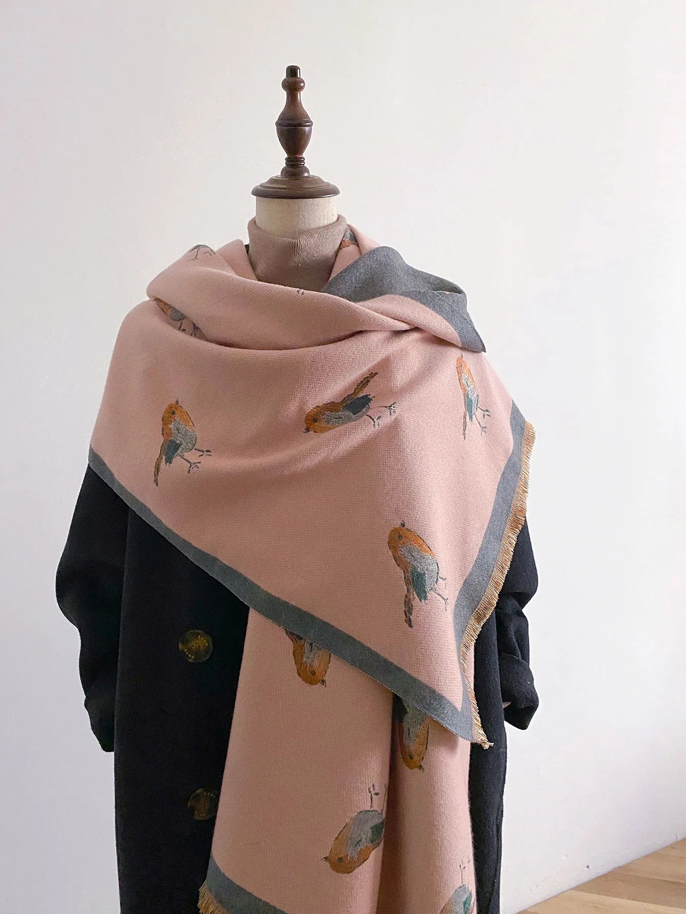 Thick Cashmere Blanket Women Scarf Warm Pashmina Shawl Winter Wraps Bufanda Print 2023 New Design Poncho Echarpe Female