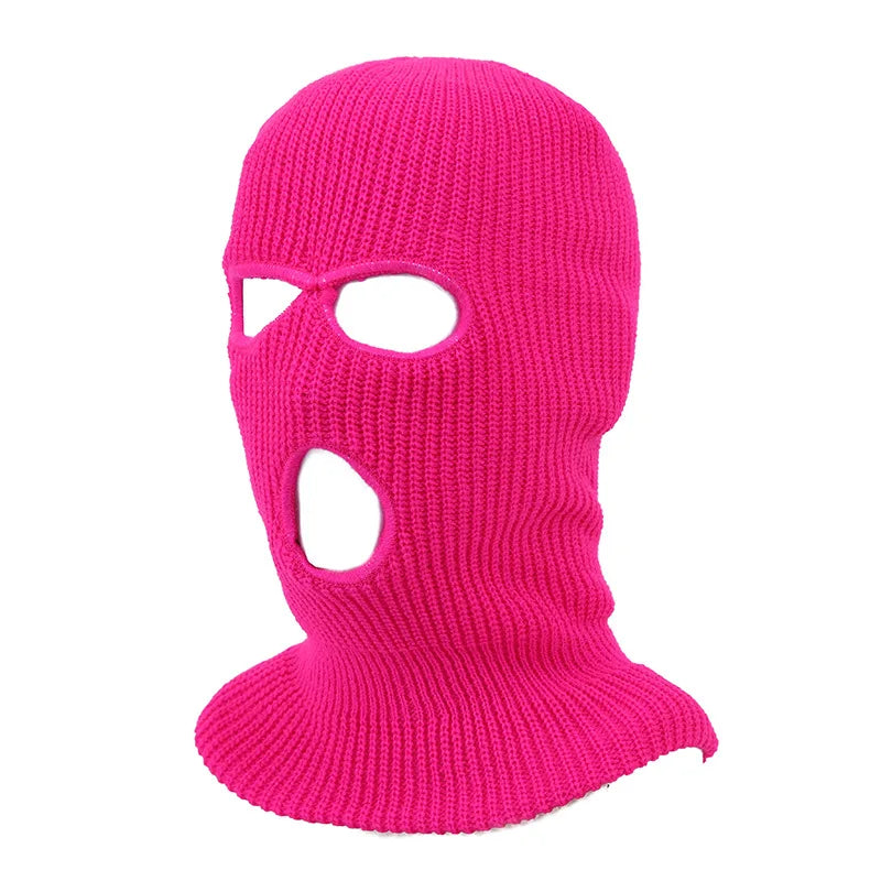 New Full Face Cover Ski Mask Hat 3 Holes Balaclava Army Tactical CS Windproof Knit Beanies Bonnet Winter Warm Unisex Caps