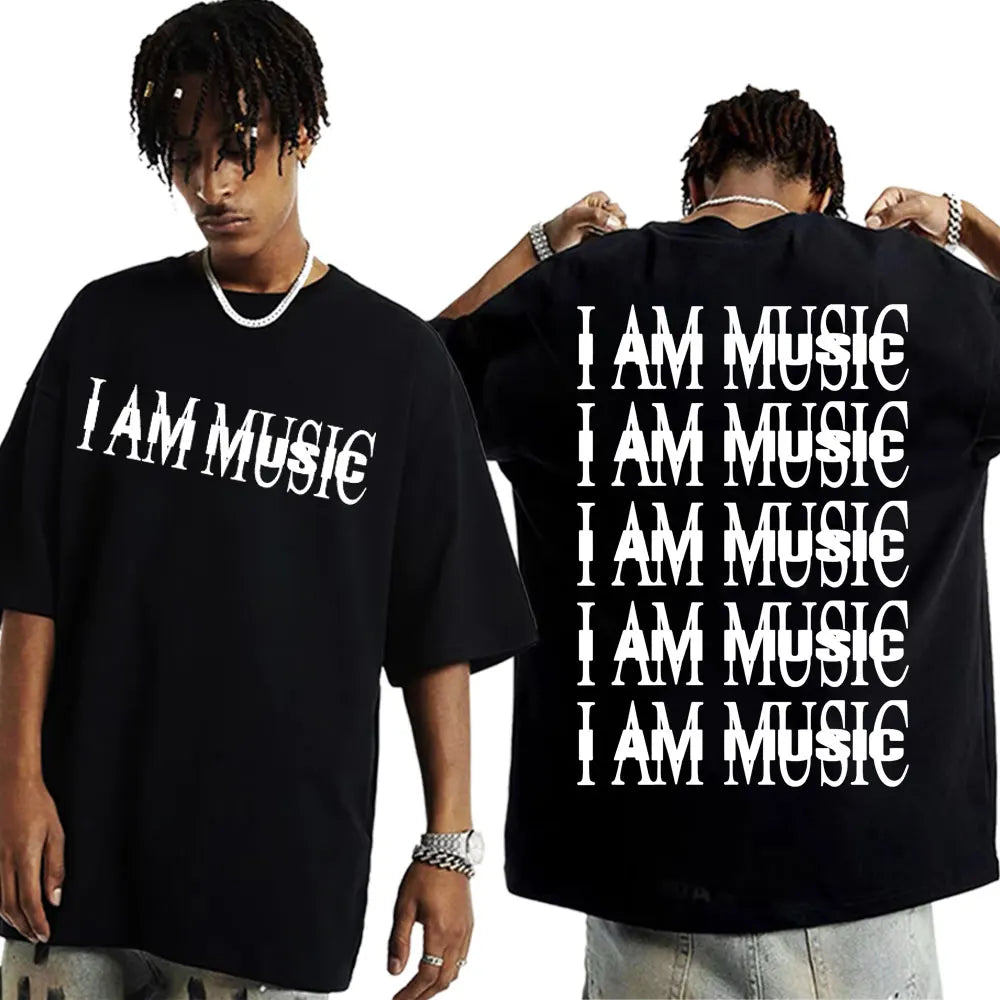 Rapper Playboi Carti I AM MUSIC Album Logo T Shirt Mens Clothing Hip Hop 90s Vintage Tshirt Male Casual Cotton Oversized T-shirt