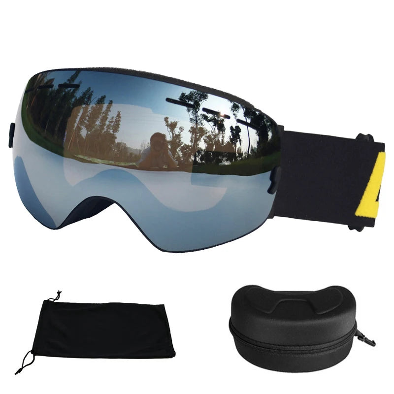 LOCLE Ski Goggles Double Layers Anti-fog UV 400 Ski Glasses Men Women Skiing Snowboard Skateboard Snow Goggles Ski Mask