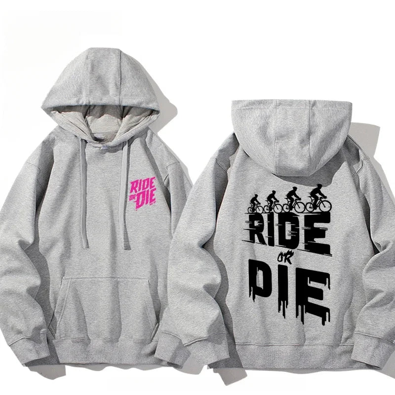 Men's Hoodie with Ride or Die Lettering Personalized Print Adult Pullover Sweatshirt Street Casual Hip-Hop Long-Sleeved Top