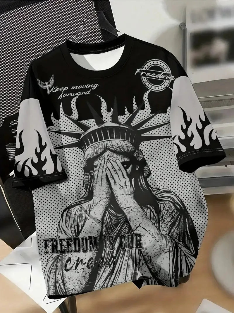The 3D printed men's T-shirt for the summer of  is a bestseller for sports fitness exercise casual fashion and lightness