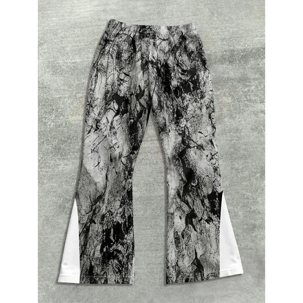 Men's Trendy Hip - hop Style Casual Sweatpants Striking Flame Elements Paired with "RICH SOON" Eye - catching for Street Wear