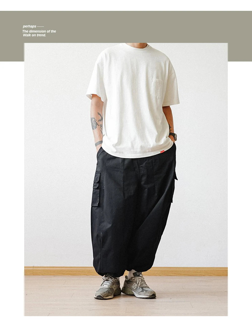Multi-Pocket Oversized Cargo Pants Mens Casual Solid Thin Baggy Wide Leg Ankle Trousers Man Jogger Pants Harem Lantern Pants