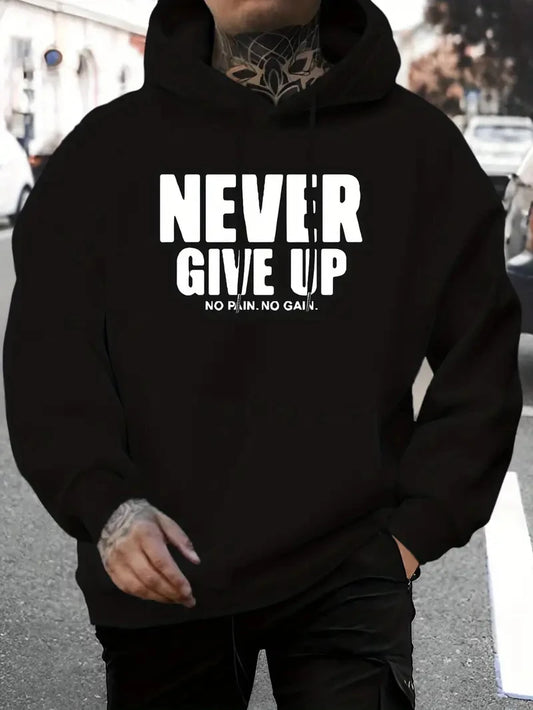 Men's Creative Printed Hoodie Street Style Hip Hop Pullover Sweatshirt Comfortable Autumn/Winter Hoodie