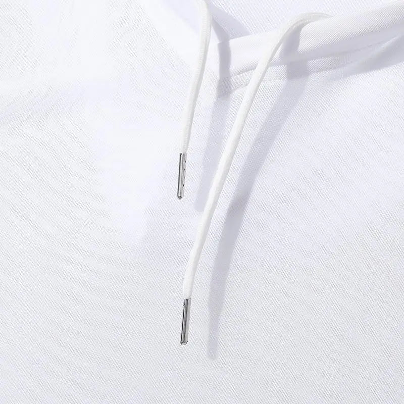 INCERUN Men Tank Tops Mesh Transparent Solid Color Hooded Sleeveless V Neck Male Vests Streetwear Sexy 2024 Fashion Men Clothing