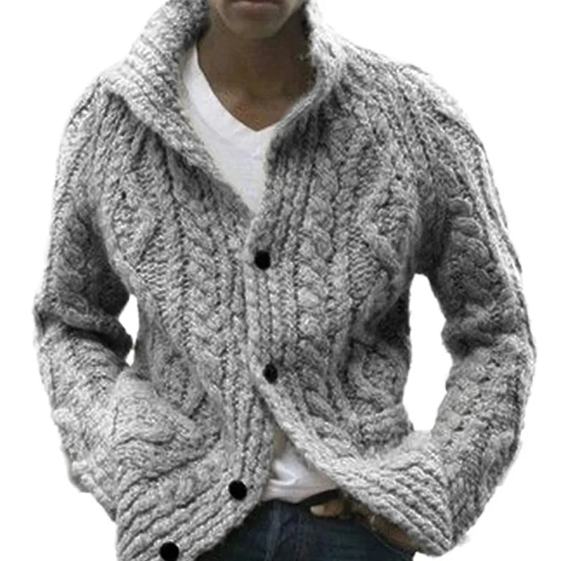 Autumn And Winter Sweater Men's Solid Color Knitted Jacket Men's Cardigan Sweater