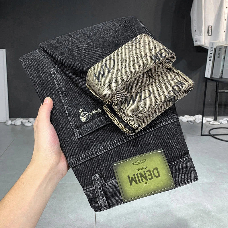 AutumnJeans Men's High-grade Spring and Autumn Style Tide Brand Slim Small Straight Summer Thin Men's Pants  New Mens Jeans