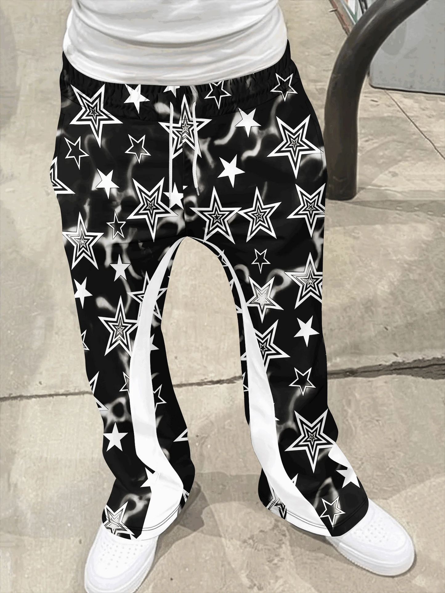 Y2k Flared Pants Men Loose 3D Print Trousers Casual Sweatpants Mid Waist Sporty Female Clothes Streetwear Hip Hop Vintage Pants