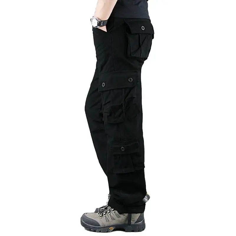 Men's Tactical Camouflage Overalls High-Quality Cotton Multi-Pocket Trousers Sports Training Casual Work Pants