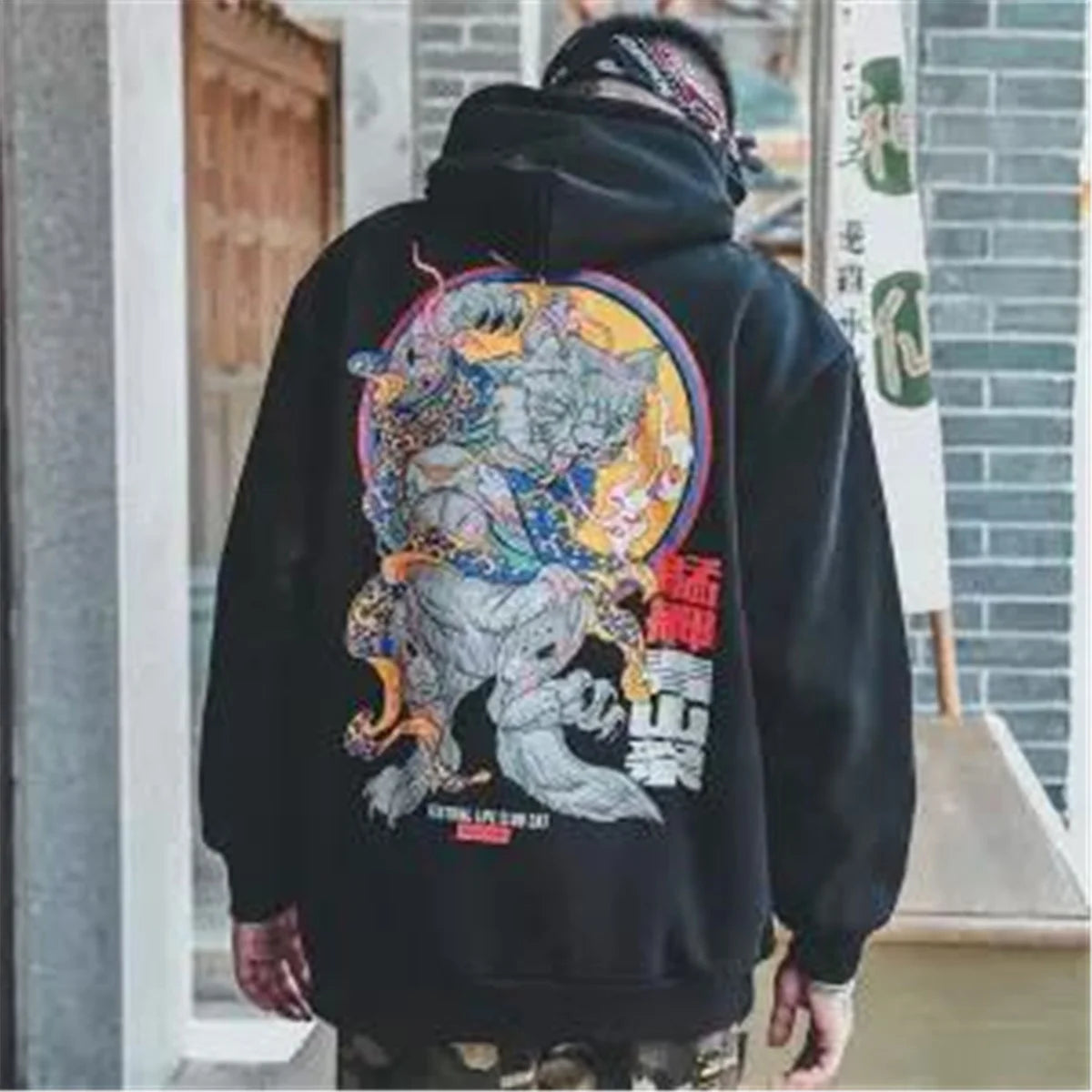 Fashion Men Hip Hop Hoodies Japanese Casual Sweatshirts Streetwear Men Women Loose Pullover Hapan Harajuku Devil Hoodie Male
