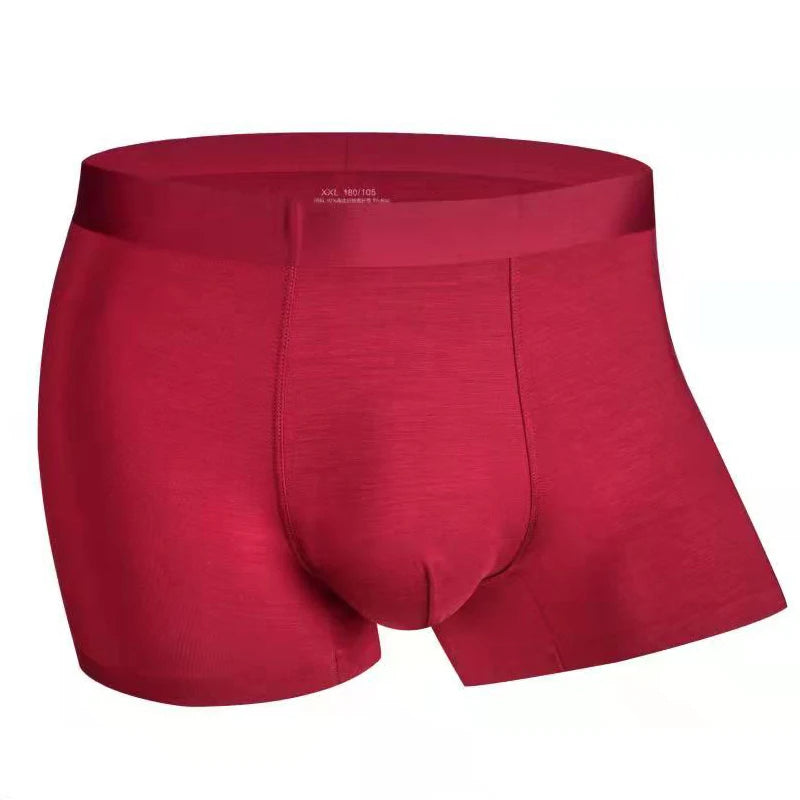 Very thin men's underwear nylon ice silk boxers double bagged high-interest high-stretch boxers