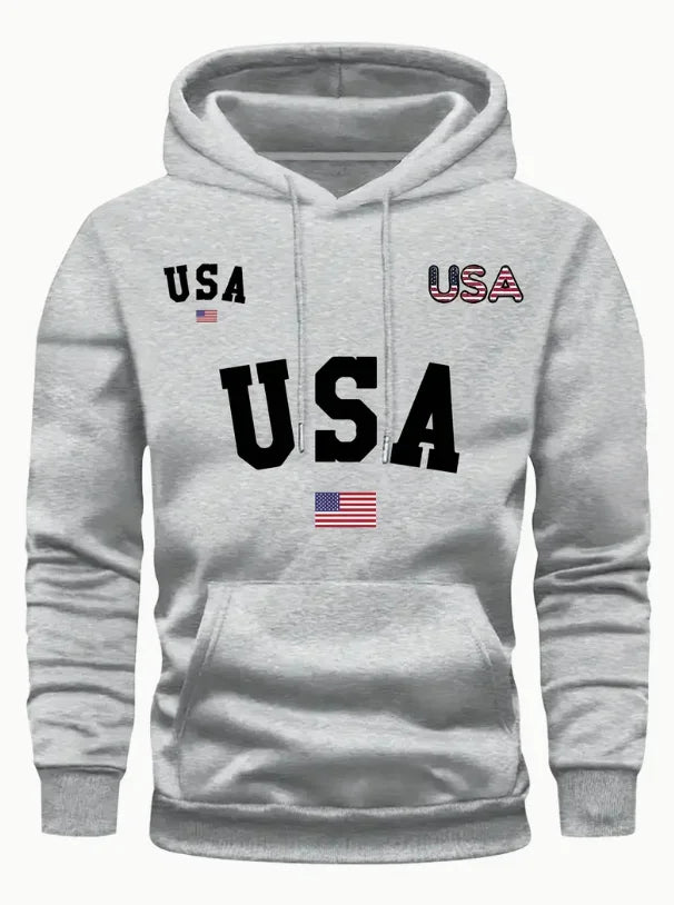 Fashion Casual Versatile Cotton Men's Hoodie Comfortable Loose Soft Street Vintage Hoodie Autumn and Winter USA Printing