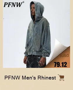 PFNW Worn Out Deconstruction Men's Sweatshirts Cardigan Male High Street Niche Design Masked Hoodies 2024 Spring Trendy 28W2570