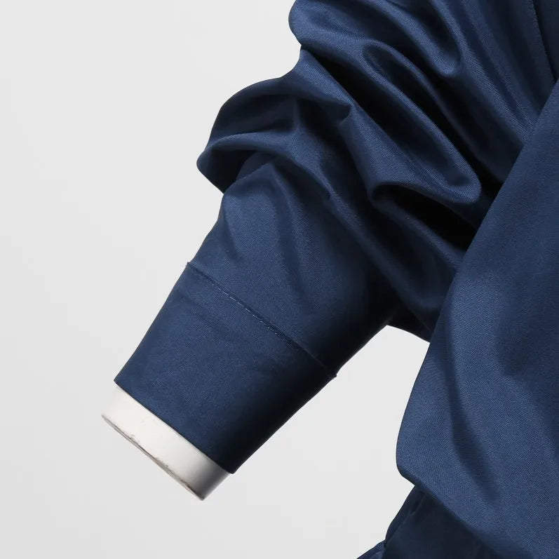 Men Solid Color Jumpsuit Playsuit  Buttons Casual Cargo Clothes Overalls Turn Down Collar Long Sleeve Oversized Waist Pants