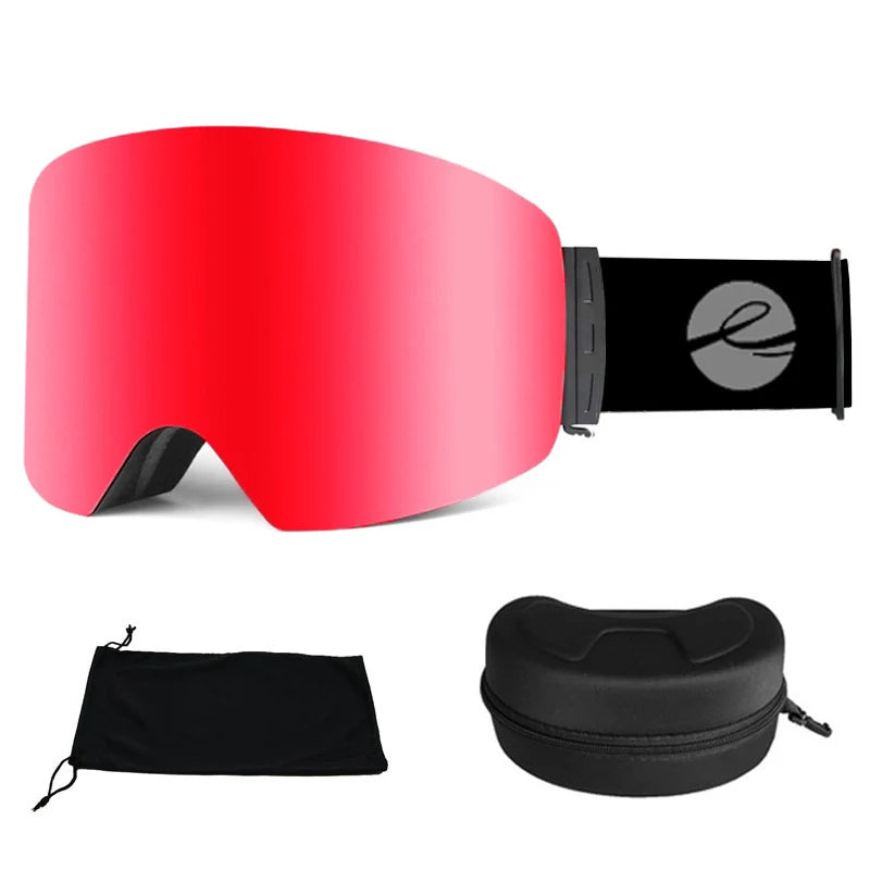 LOCLE Ski Goggles Snowboard Anti-fog Anti-ultraviolet Mask Men Women Skiing Eyewear UV400 Snow Protection Glasses Double Layers