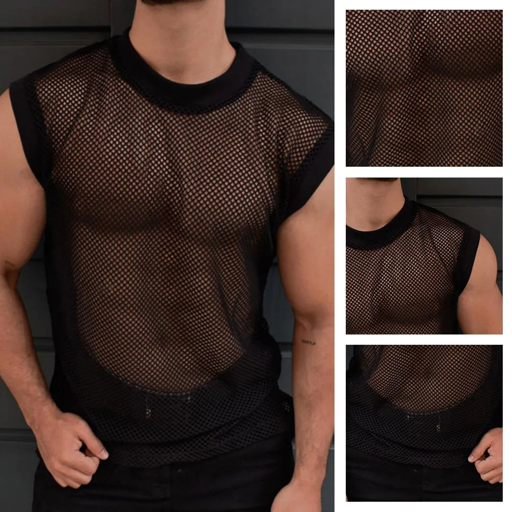 For Men Mens See-through T Shirt Mens T Shirt For Party Nightclubs Brand New Crew Neck Polyester Fabric Regular Length