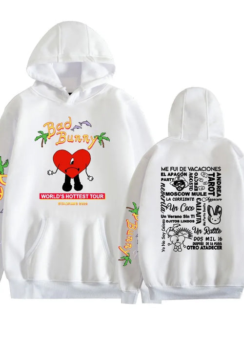 2022 New Men's Hoodie Hip Hop Bad Bunny UN VERANO SIN TI Print Harajuku Fleece Pullover Men's Sweatshirt Women's Hoodie Top