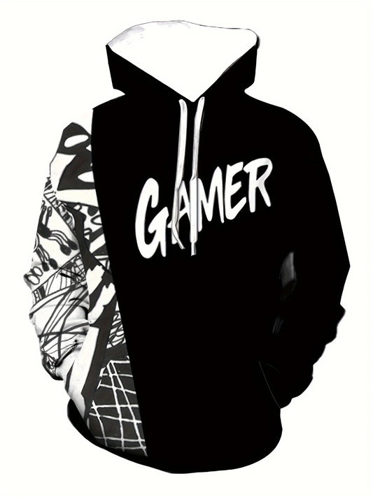 The new men's hoodie for the autumn of 2025 features street casual roller skating fashionable 3D letter printing and comfort