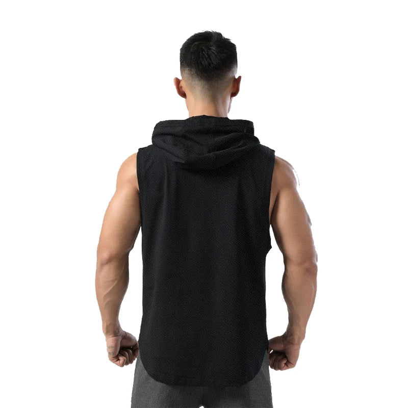 Solid Color Brand New Men's Tank Tops Vest Sleeveless Tees For Male Hooded Man Vests Tops Hip Hop Men Tank Top T shirt