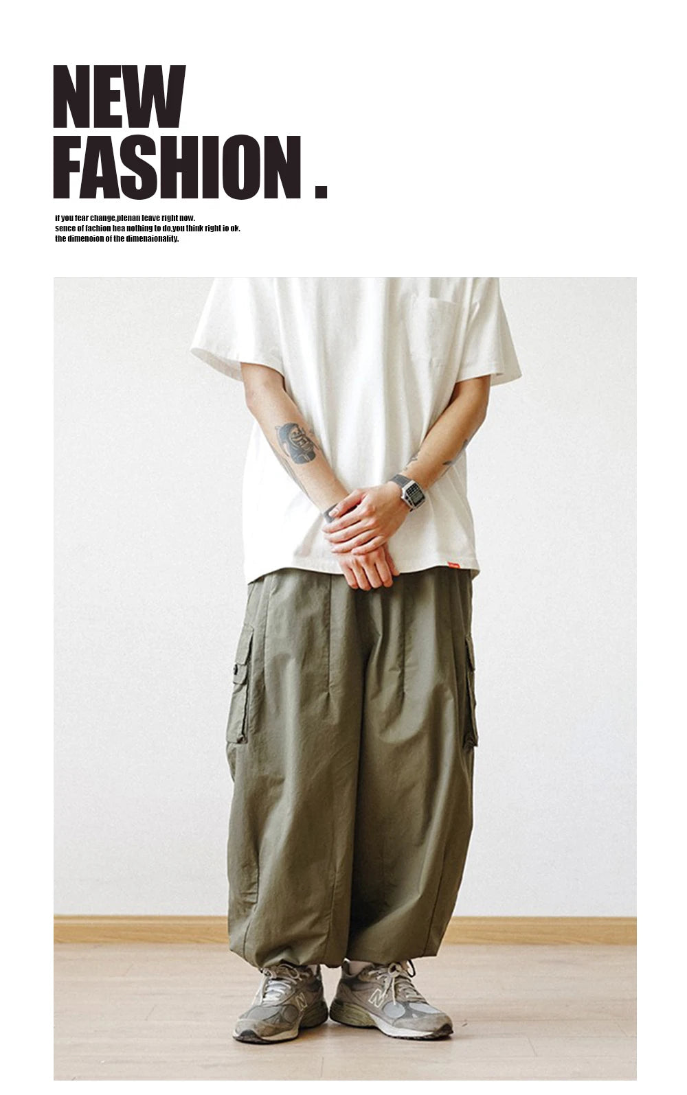 Multi-Pocket Oversized Cargo Pants Mens Casual Solid Thin Baggy Wide Leg Ankle Trousers Man Jogger Pants Harem Lantern Pants