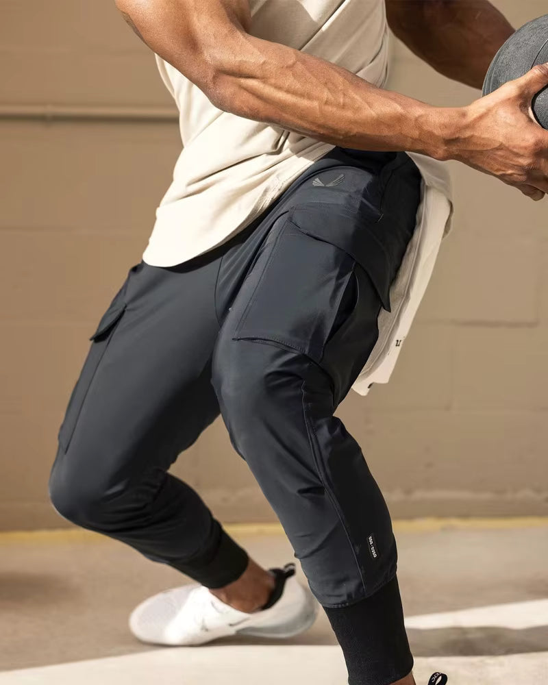 New Men's Cargo Pants Summer Thin Loose Quick-Drying Elastic Leggings Running Training Sweatpants Casual Trend Trousers