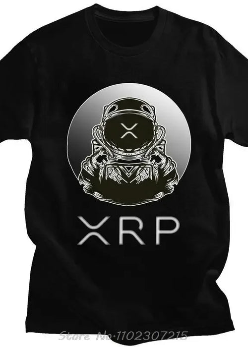 Ripple XRP To The Moon T Shirt Men Cotton Tshirt Urban Tee Tops Short Sleeved Bitcoin T-shirts Fitted Streetwear Clothing Gift