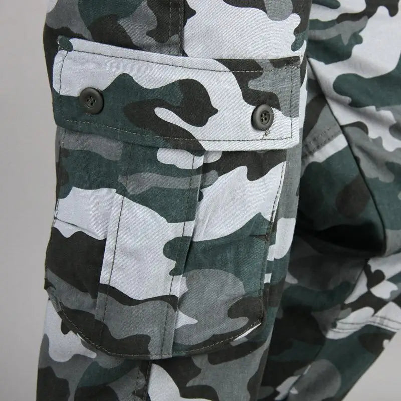 Men's Tactical Camouflage Overalls High-Quality Cotton Multi-Pocket Trousers Sports Training Casual Work Pants