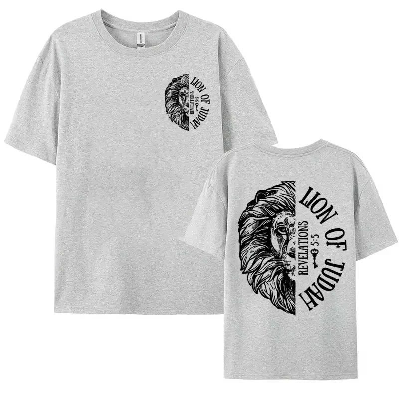 Lion of Judah Catholic Tshirt Jesus Loves You Aesthetic Christian Apparel Tops Men Women's Summer Fashion Casual Oversized Tees