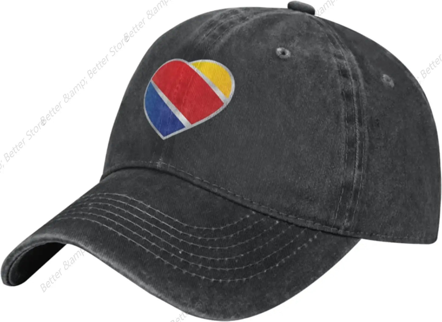 Men's & Women's Cool Unique Print with Southwest Airlines Logo Adjustable Denim Cap