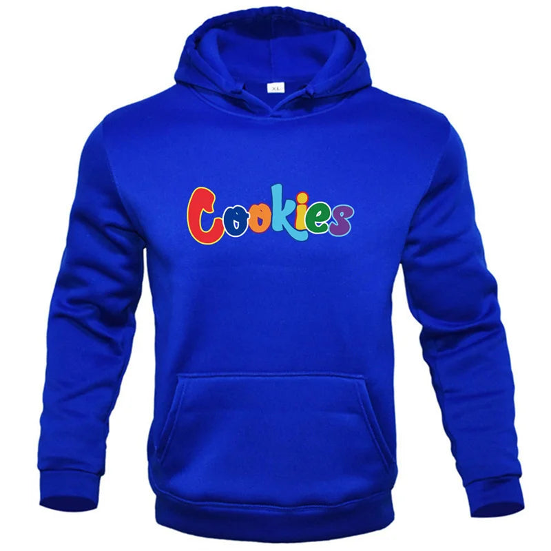 2024 New Fashion Hoody Trend Brand Funny Cookies Printed Men's Hoodies Sweatshirts Hip Hop Streetwear Plus Fleece Pullover