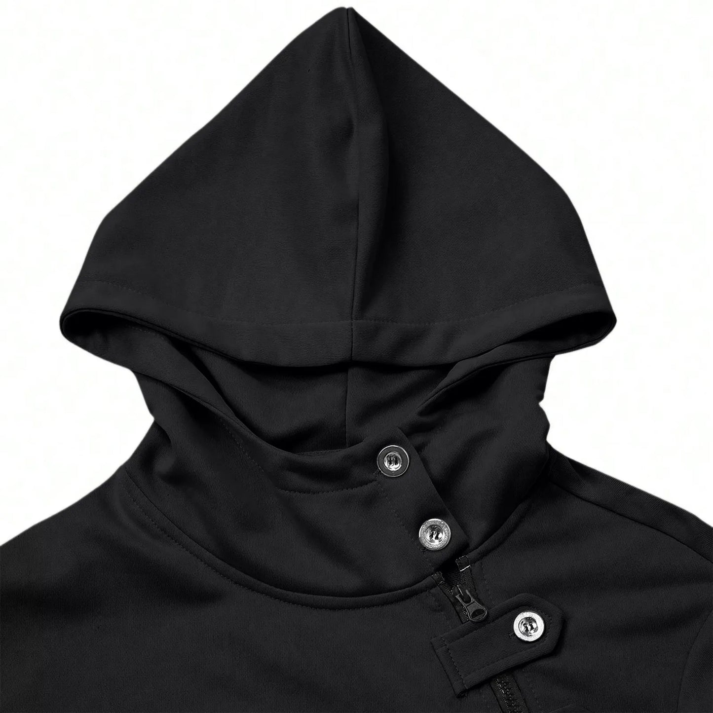 Men Autumn New Sweatshirt Tops Simple Solid Fitting Button Zipper Hoodie Daily Casual Sports Street Matching Pullover Sweatshirt