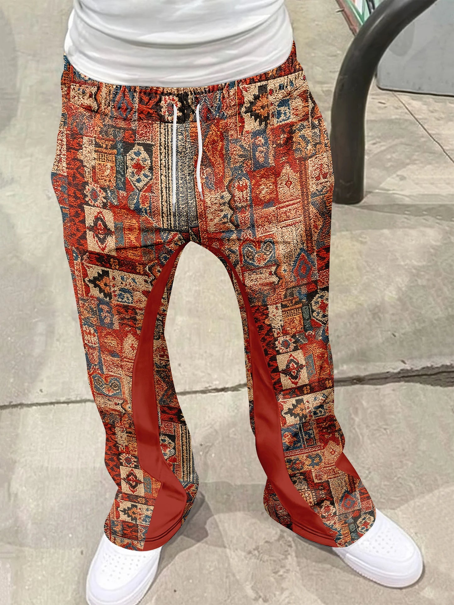 Y2k Flared Pants Men Loose 3D Print Trousers Casual Sweatpants Mid Waist Sporty Female Clothes Streetwear Hip Hop Vintage Pants