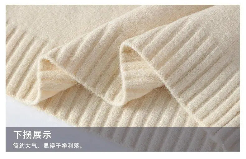 Men Turtleneck Sweater Classic Gradient Knitted Pullover Vintage American Fit Loose Harajuku Men's Knitwear Sweaters Multicolors