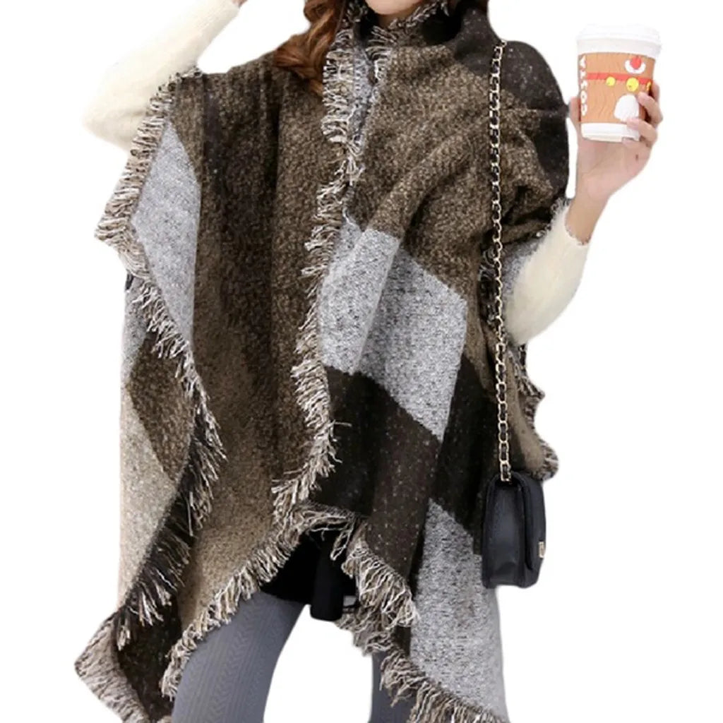 Women Contrast Color Tassel Scarf Retro Female Multi-Purpose Shawl Scarf шарф женский Elegant Womens Shawl Scarf Winter 2024 스카프