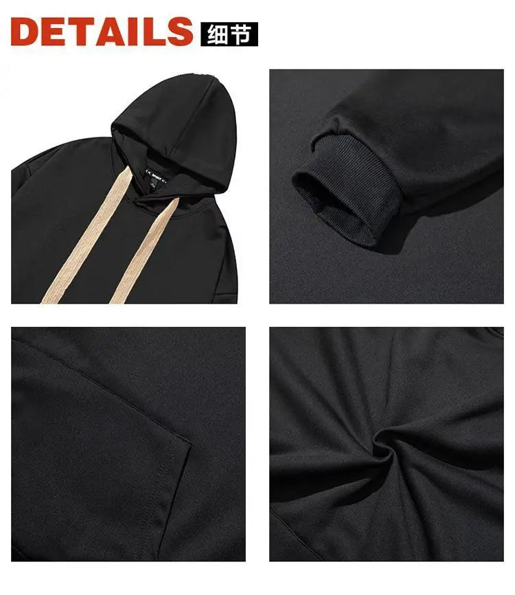 Hooded Sweatshirt for Men in Autumn Winter Fashion Brand Loose Trendy Versatile Coat for Couples Plus Velvet Thickened Clothes