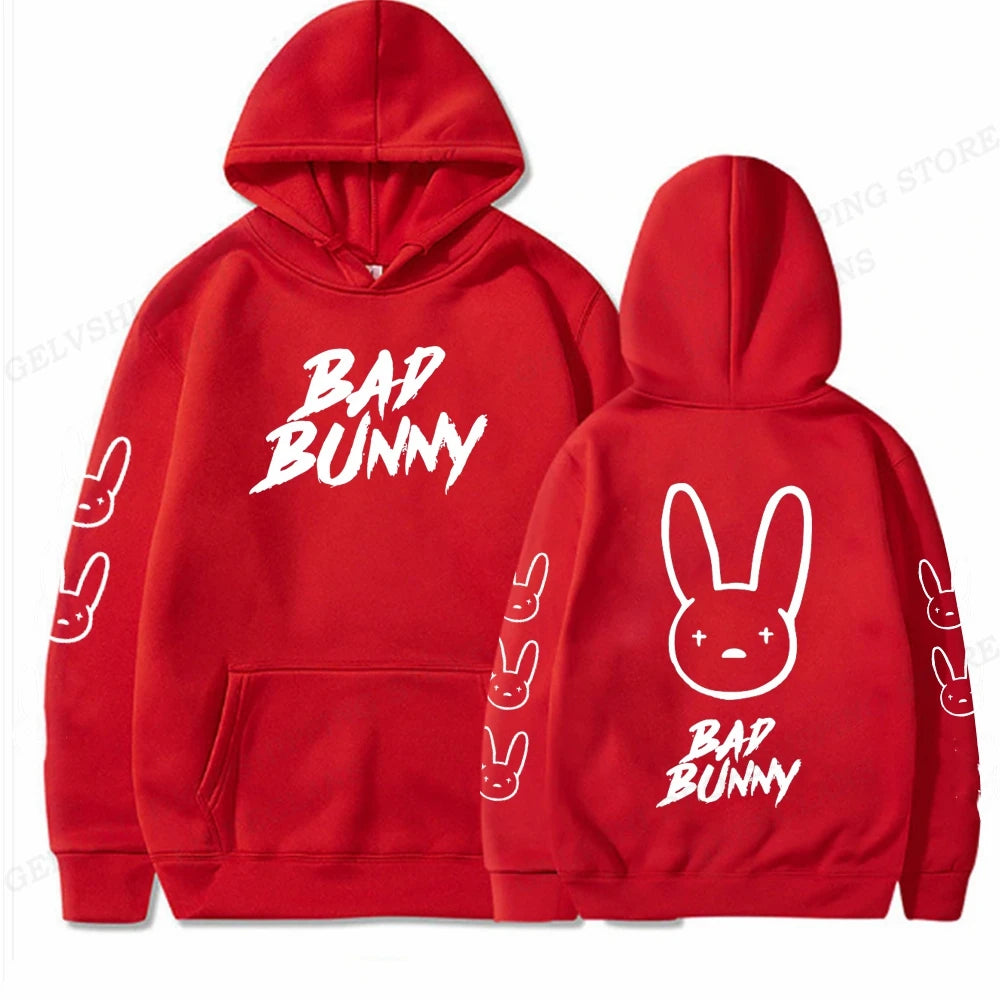 Bad Bunny Hoodie Men Fashion Hoodie Women Sweats Men's Hoodies Hip Hop Rabbit Sweatshirt Boy Coats  Men's Clothing Rapper