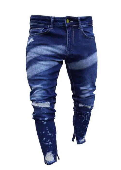 Brand New Style Stylish Men's Ripped Skinny Jeans Destroyed Frayed Slim Fit Denim Pants Trousers