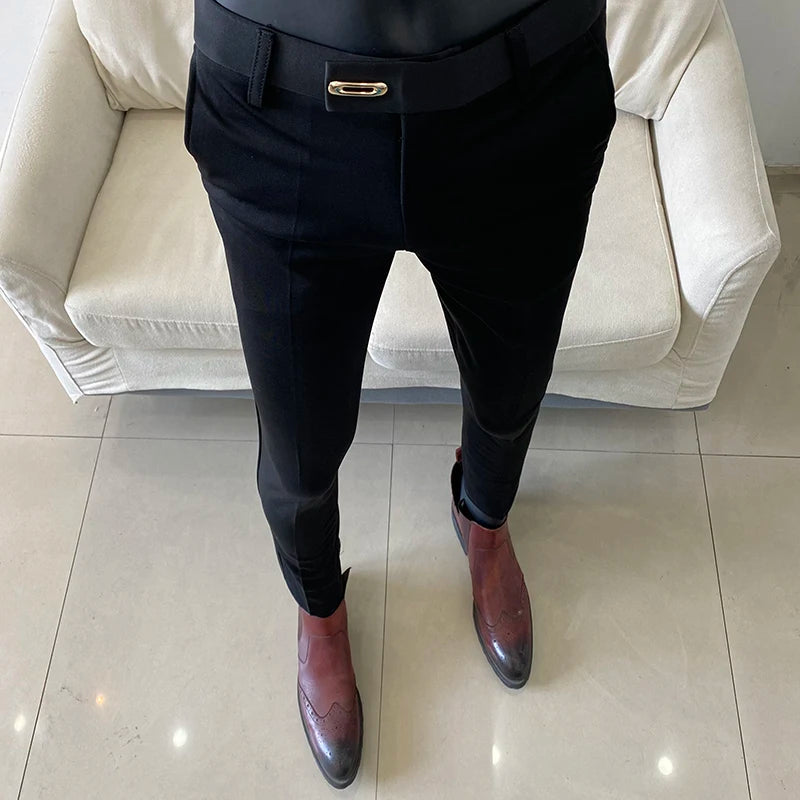 New men's dress pants, formal pants, slimming straight leg, high-end business casual pants, men's long pants