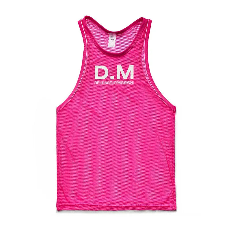 Ropa Hombre Tank Top Men Gym Shirt Mesh Breathable Roupas Masculinas Summer Loose Fitness Debardeur Hommes Bodybuilding Simple