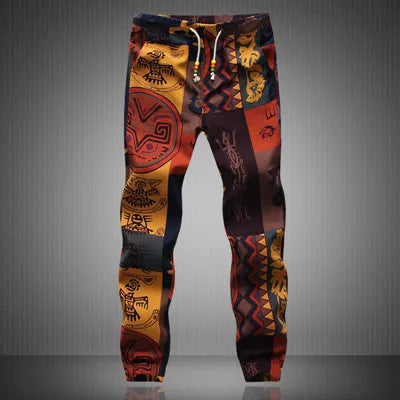 Euro Size New Fashion Spring Men Floral Print Joggers Male Casual Summer Pants Mens Sweatpants Linen Pants Men Trousers