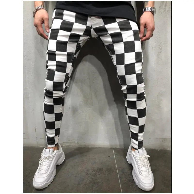 New Mens Black White Striped Casual Pants  Autumn Fashion Joggers Sweatpants Men Track Pants Man Trousers Pantalones Hombre