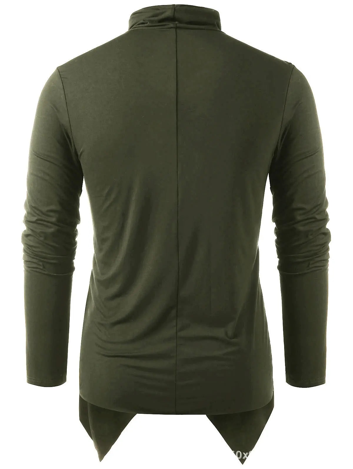 Medieval Men Asymmetrical Overlap Cardigan Casual Knitted Long Sleeve Sweater Shawl Collar Open Front Tops Men Vintage Sweaters