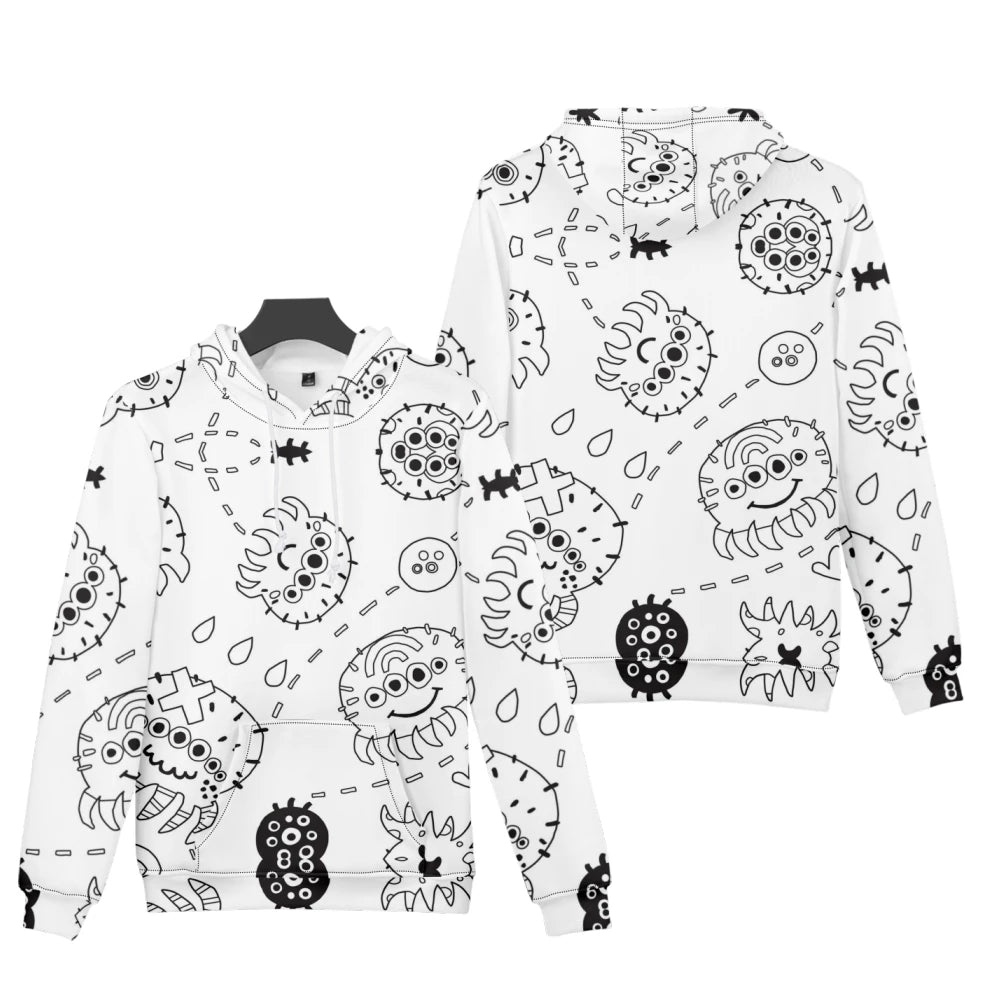 New Men's Long Sleeve New Large Pocket Loose Casual Pullover Spring Autumn Fashion octopus Hoodie