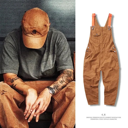 Trendy American Style Loose-fit Jumpsuit Cargo Pants Bell Bottoms Casual Pants For Men Women Ins Couple Tank